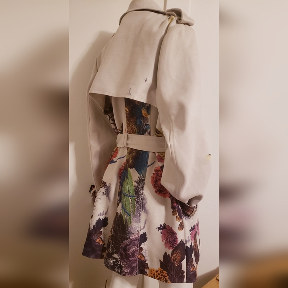 Super rare JAYLEY Collection Peacock & Butterfly Coat Jacket ButtonUp w/Belt - Picture 3 of 8